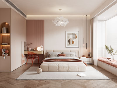 现代奶油风卧室