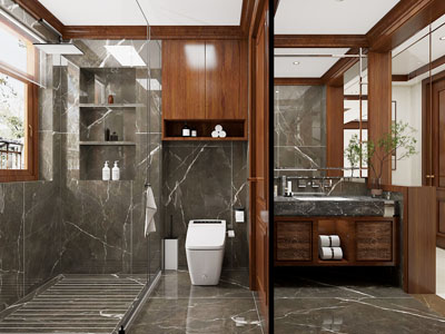 新中式中古风卫浴间 洗手间