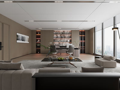 现代董事长 总经理办公室3d模型 现代董事长 总经理办公室