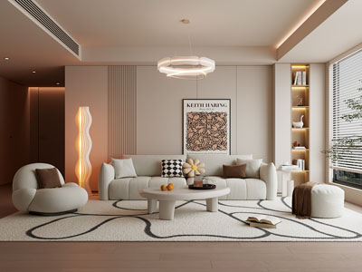 现代奶油风客厅