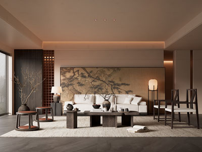 新中式中古风客厅