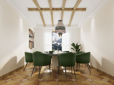 新中式民族风酒店包厢包间3d模型 新中式民族风酒店包厢包间