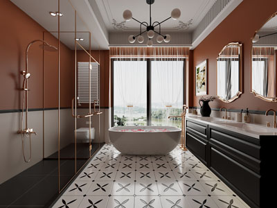 法式轻奢卫浴间 洗手间