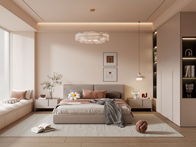 现代奶油风卧室