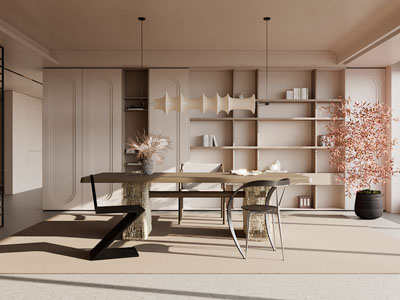 现代中古风书房