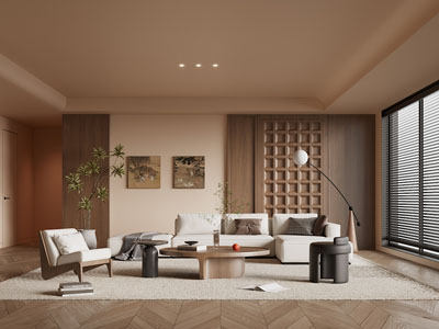 现代中古风客厅