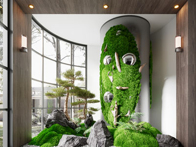 新中式室内景观园艺小品