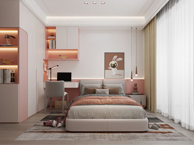 现代卧室 儿童房 公主房