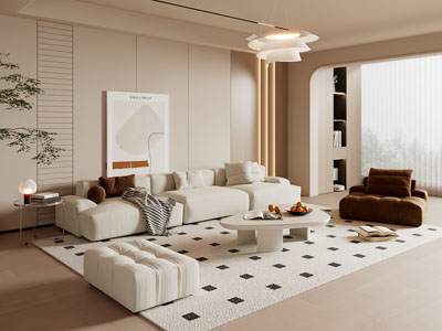 现代奶油风客厅