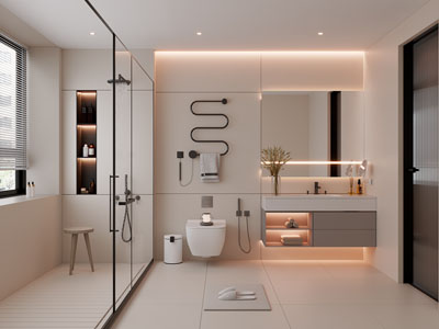 现代奶油风卫浴间 洗手间