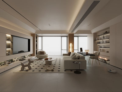 现代奶油风客厅