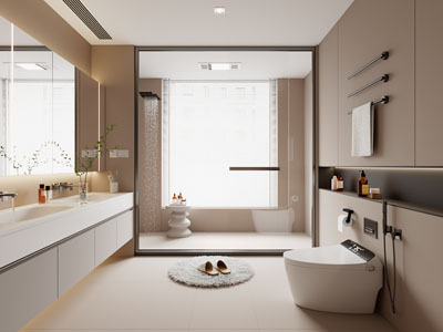 现代奶油风卫浴间 洗手间