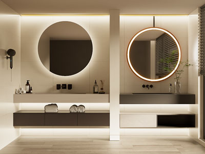 现代洗手台 镜子 浴室柜