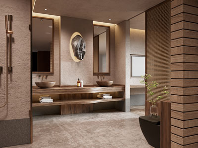 侘寂风中古民宿卫浴间 洗手间