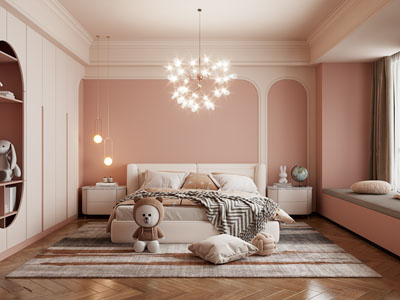 现代卧室 儿童房 公主房