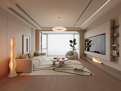 现代奶油风客厅