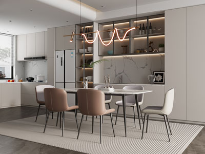 现代开放式厨房 餐厅