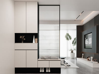 现代玄关隔断鞋柜