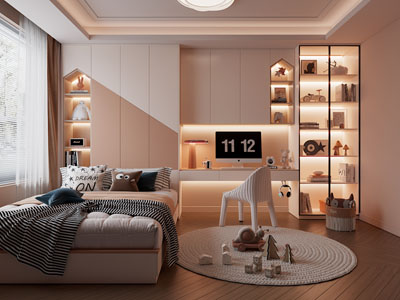 现代榻榻米卧室 儿童房 男孩房