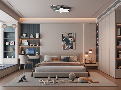 现代卧室 儿童房 男孩房