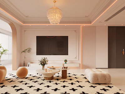 法式奶油风客厅