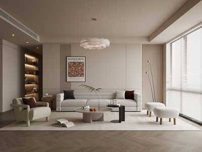 现代奶油风客厅