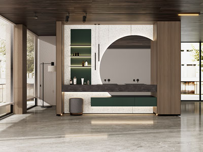 现代中古风卫浴间 浴室柜