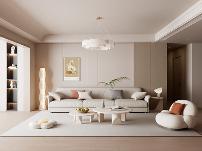 现代奶油风客厅