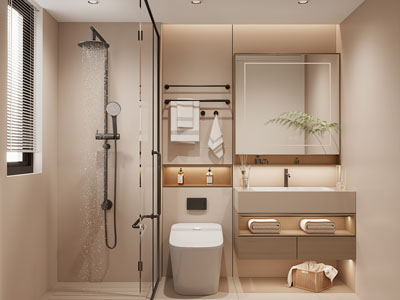 现代奶油风卫浴间 洗手间