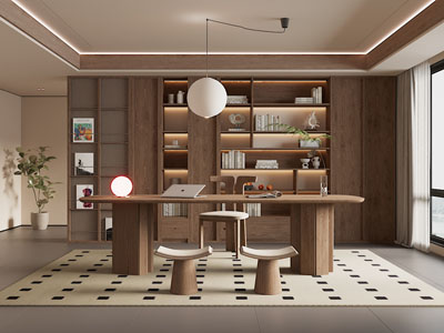 现代中古风书房