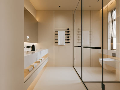 现代奶油风卫浴间 洗手间