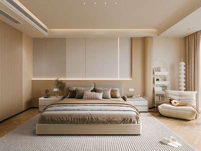 现代奶油风卧室