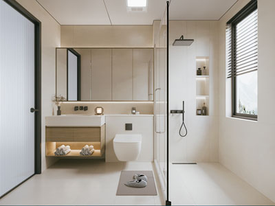 现代奶油风卫浴间 洗手间