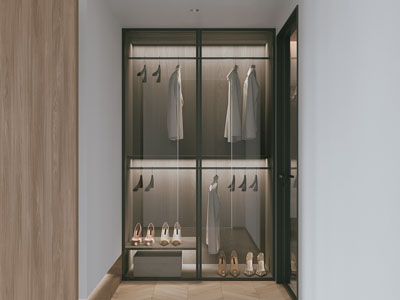 现代玻璃柜门衣柜3d模型 现代玻璃柜门衣柜