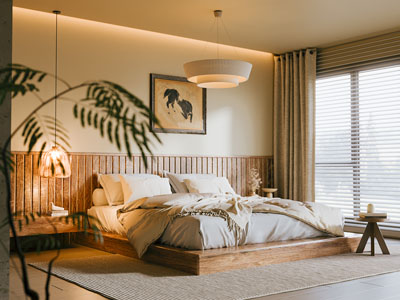 侘寂风中古卧室