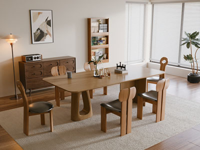 现代中古风餐厅 餐边柜 餐桌椅组合