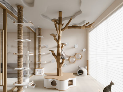 现代猫爬架 猫屋 猫活动空间