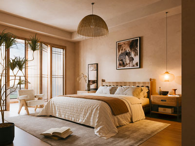 侘寂风中古风卧室