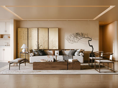 侘寂风中古风客厅