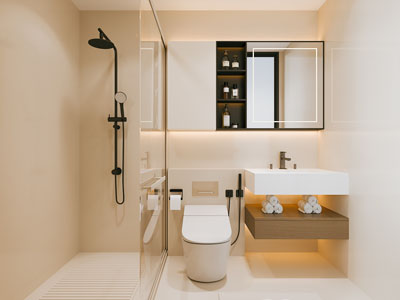 现代奶油风卫浴间 洗手间