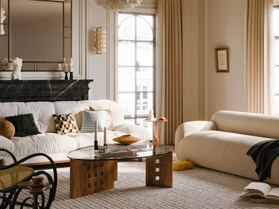 法式客厅奶油风多人沙发 茶几组合3d模型 法式客厅奶油风多人沙发 茶几组合