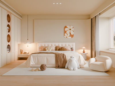 现代奶油风卧室 儿童房