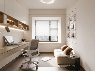 现代奶油风书房