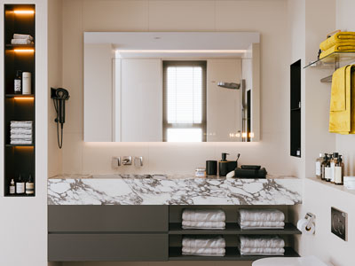 现代卫浴间洗手台 镜柜 浴室柜