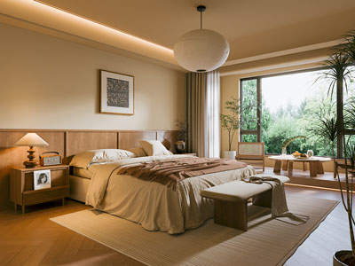 侘寂风中古风卧室