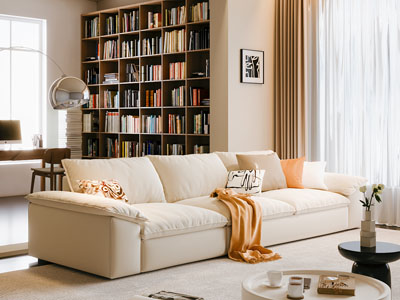 现代客厅奶油风多人沙发3d模型 现代客厅奶油风多人沙发