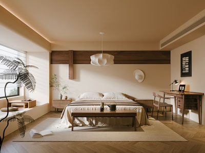 侘寂风中古风卧室