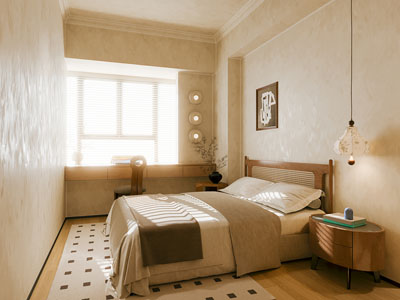 侘寂风中古风卧室