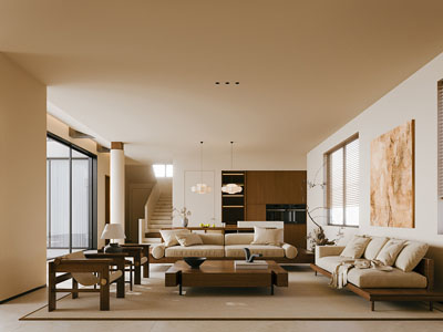 现代中古风客厅