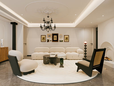 现代奶油风客厅